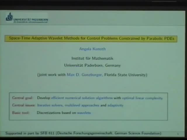 Space-time adaptive wavelet methods for control
problems constrained by parabolic PDEs Thumbnail