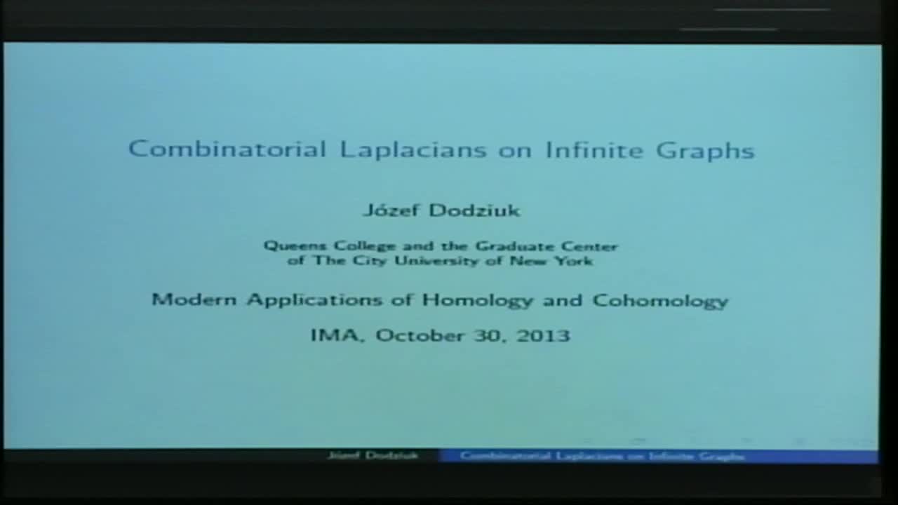 Combinatorial Laplacians on Infinite Graphs Thumbnail