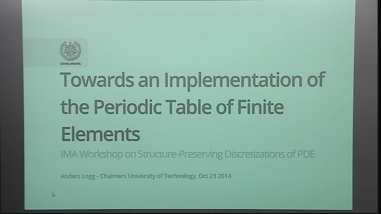 Towards an Implementation of the Periodic Table of Finite Elements Thumbnail