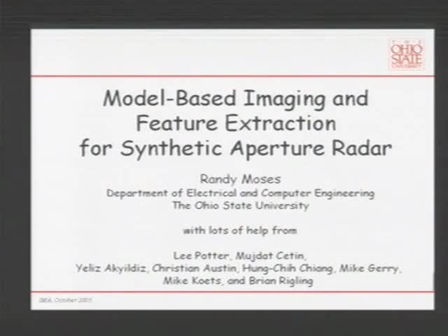 Model-Based Imaging and Feature Extraction for Synthetic Aperture
Radar Thumbnail