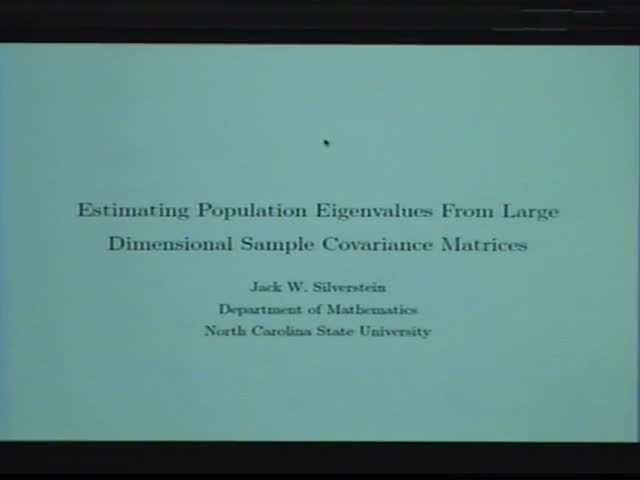 Estimating Population Eigenvalues From Large Dimensional Sample Covariance Matrices Thumbnail