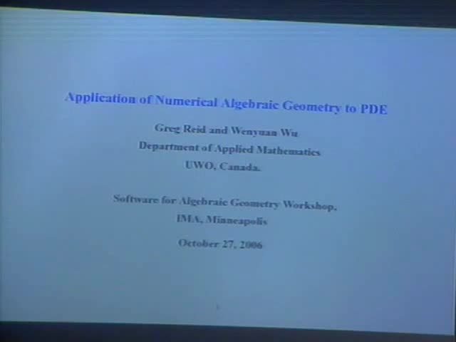 Application of Numerical Algebraic Geometry to Partial Differential Equations Thumbnail