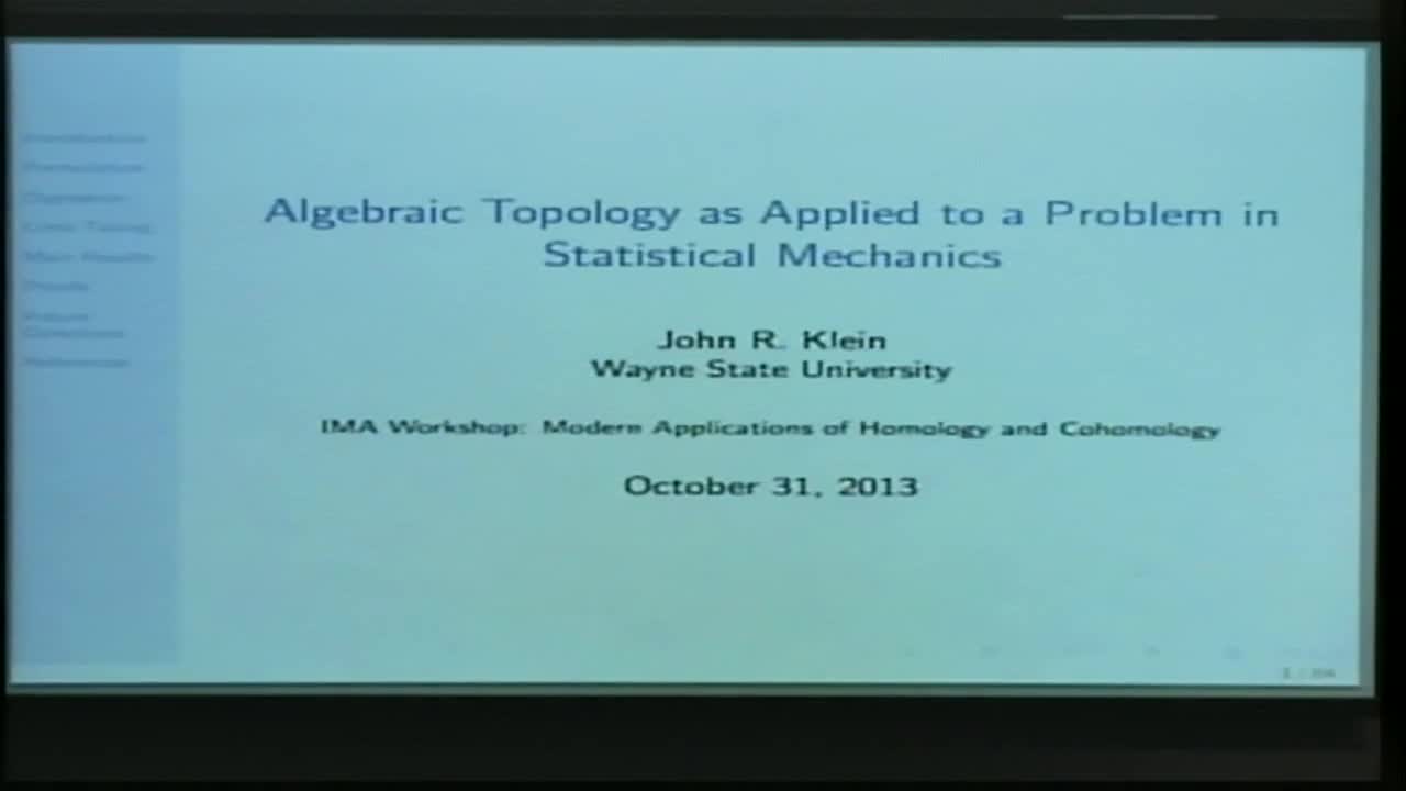 Algebraic Topology as Applied to a Problem in Statistical Mechanics Thumbnail