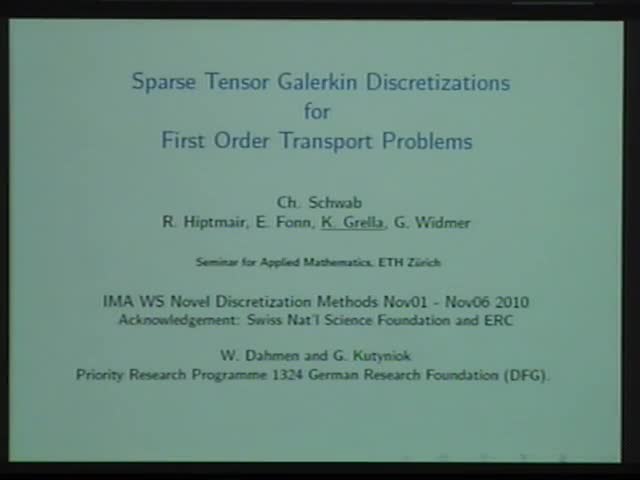 Sparse tensor Galerkin discretizations for first order transport problems Thumbnail