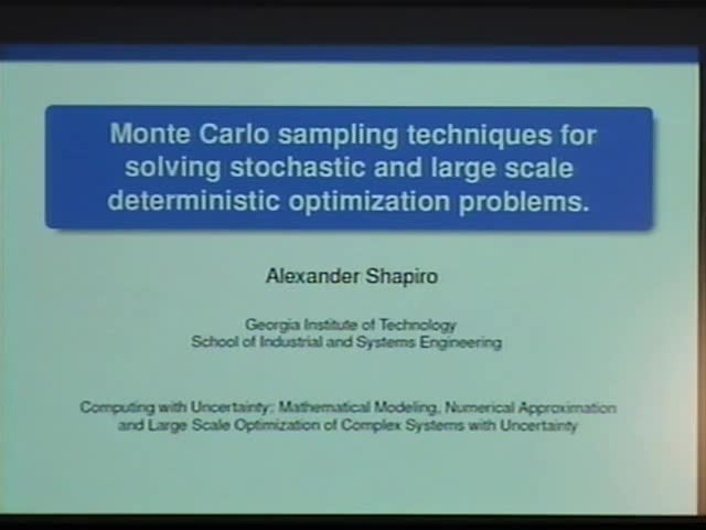 Monte Carlo sampling techniques for solving stochastic and large scale deterministic optimization problems Thumbnail