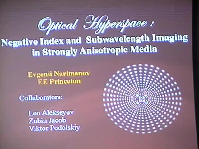 "Optical Hyperspace":  Negative refractive index and sub-wavelength
imaging in strongly anisotropic media Thumbnail