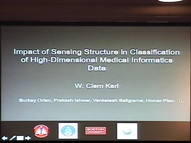 Impact of Sensing Structure in Classification of High-Dimensional Medical Informatics Data Thumbnail