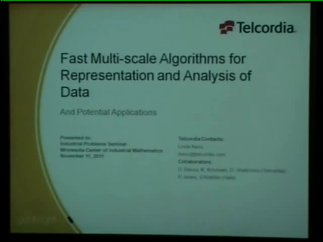 Fast Multi-Scale Algorithms for Representation and Analysis of Data and Potential Applications Thumbnail