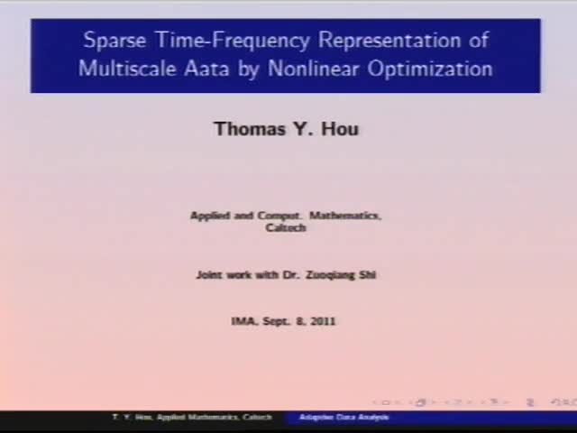 Sparse time-frequency representation of multiscale data by nonlinear optimization Thumbnail