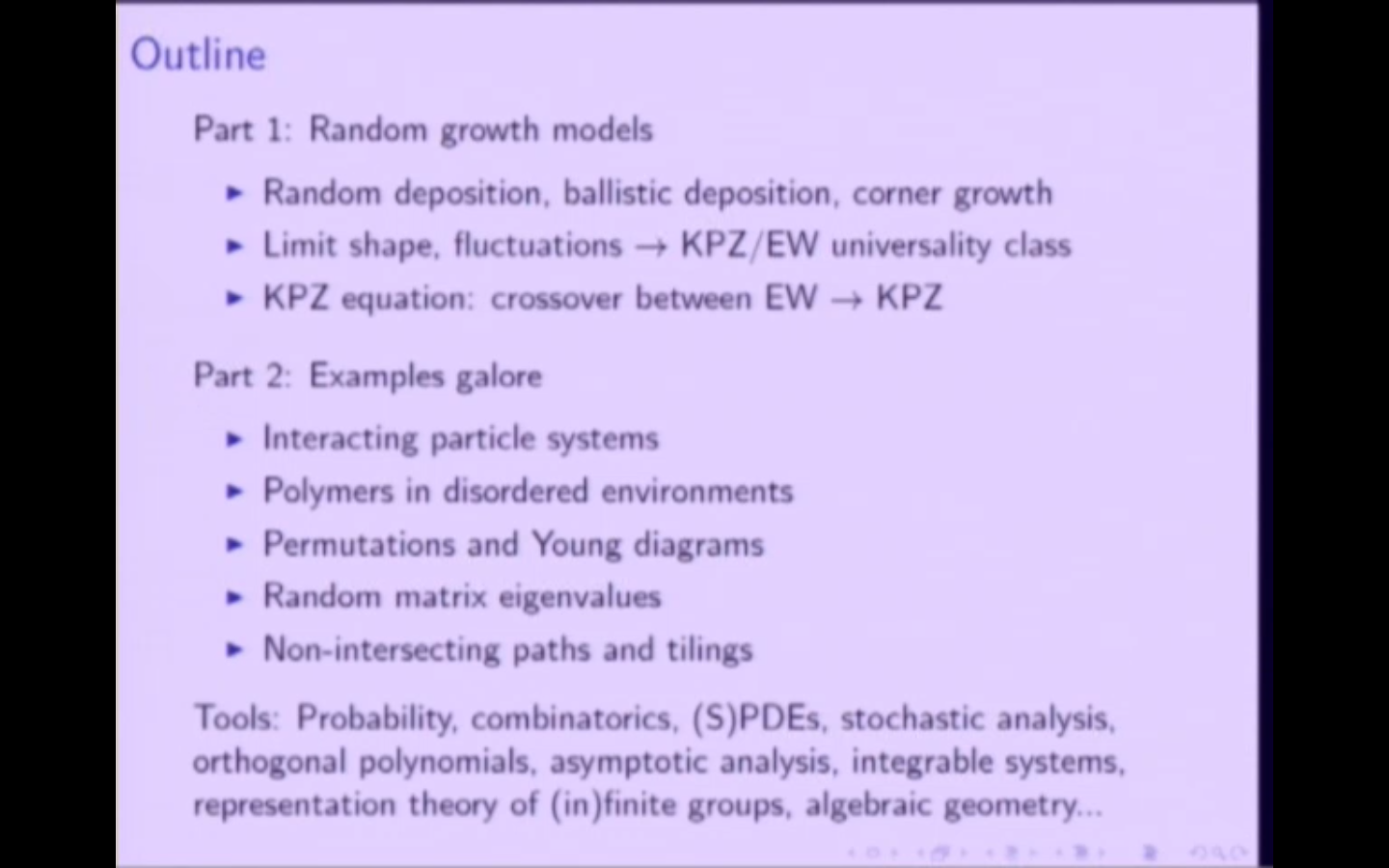 Stochastic Partial Differential Equations Graduate Summer School, 1 Thumbnail