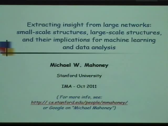 Extracting insight from large networks: small-scale structures,
large-scale structures, and their implications for machine learning and
data analysis
 Thumbnail