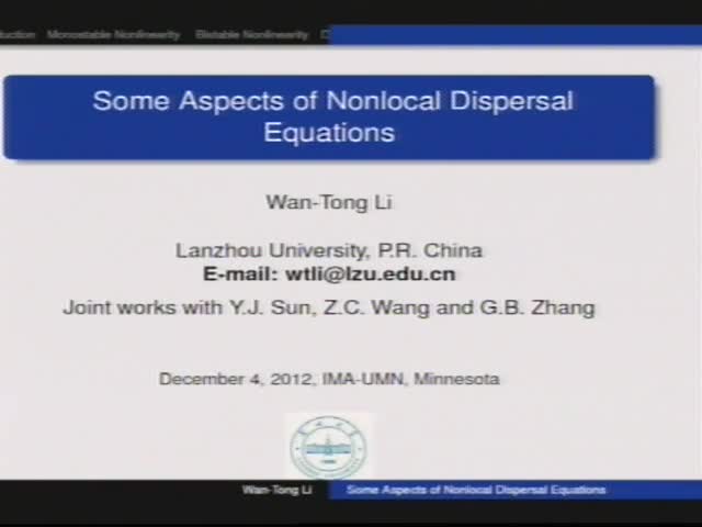 Some Aspects of Nonlocal Dispersal Equations Thumbnail