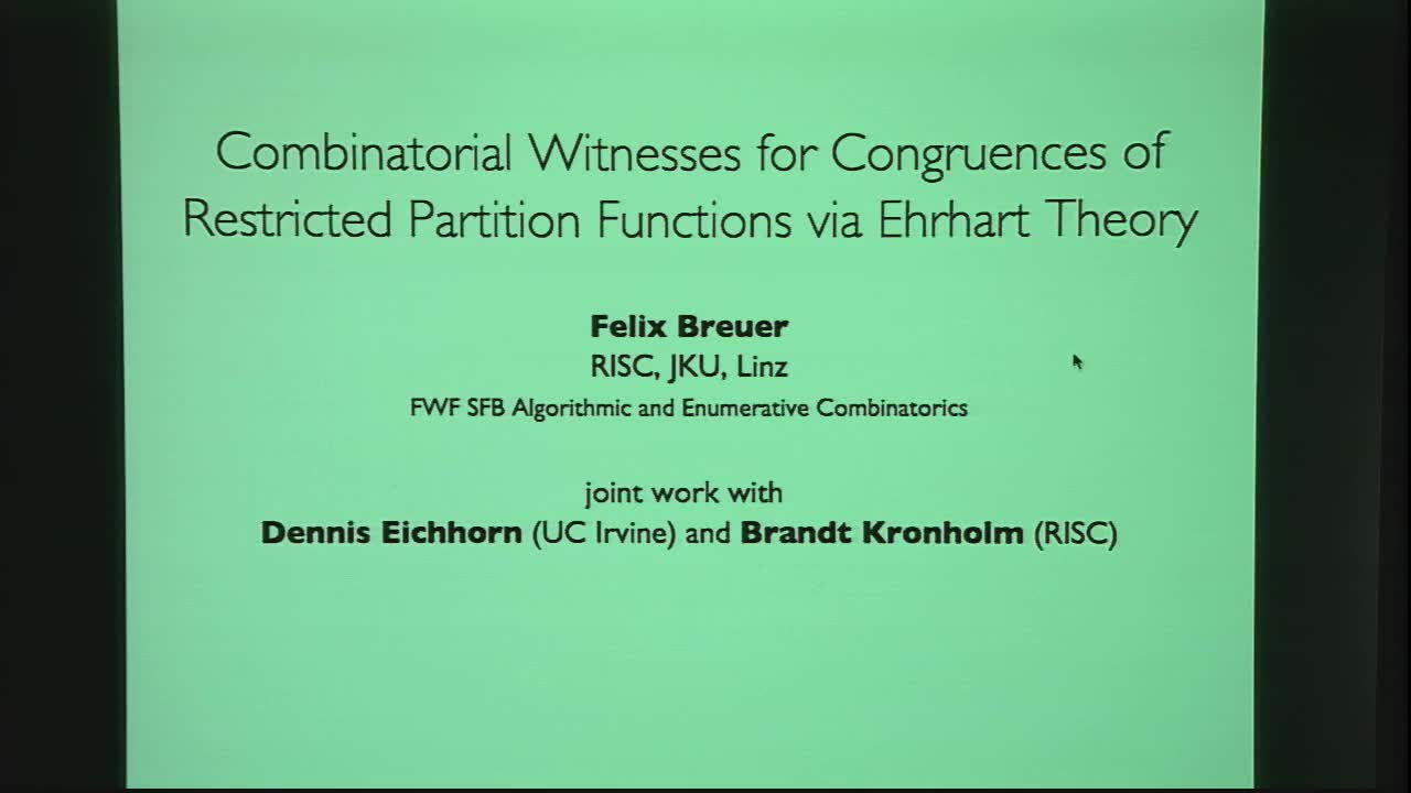 Combinatorial Witnesses for Congruences of Restricted Partition Functions via Ehrhart Theory Thumbnail