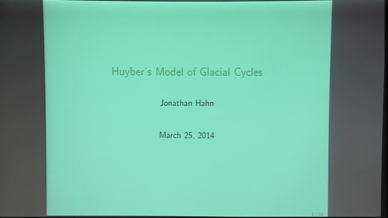 Huybers' Model of Glacial Cycles Thumbnail