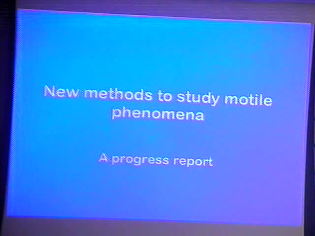 New Methods to Study Motile Phenomena Thumbnail