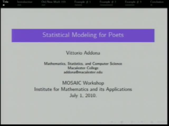 Statistical modeling for poets Thumbnail