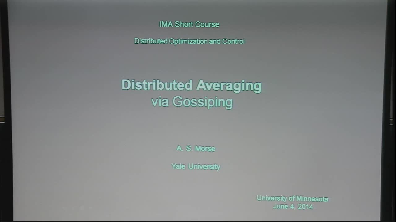 Distributed Averaging and Gossiping Thumbnail