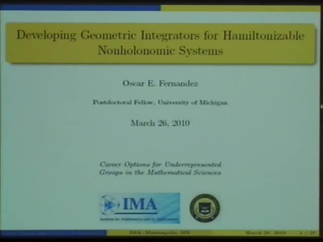 Developing geometric integrators for
Hamiltonizable nonholonomic systems Thumbnail