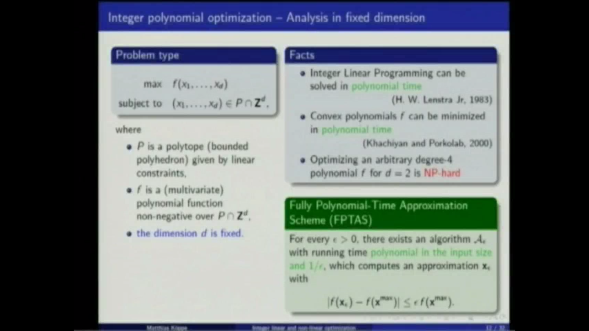 Algebraic, Geometric, And Combinatorial Methods For Optimization: lecture 28 Thumbnail