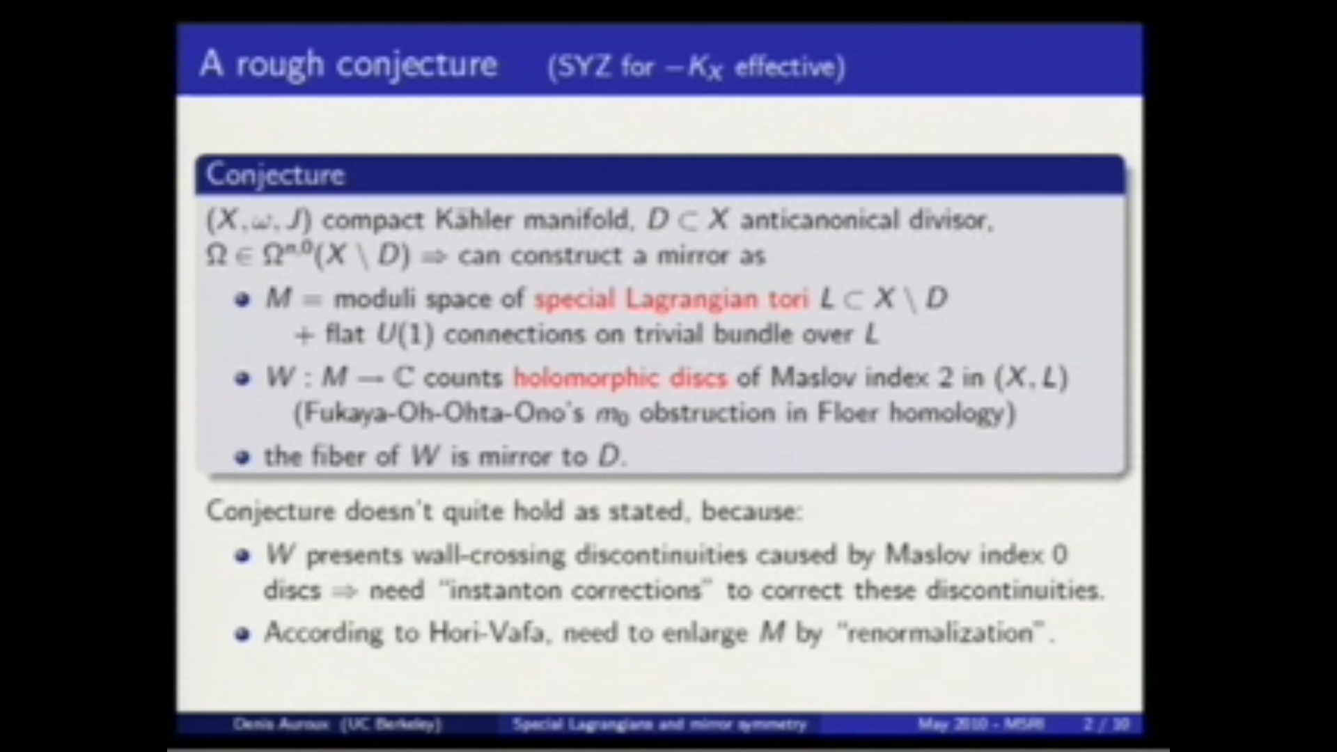 Special Lagrangian torus fibrations and mirror symmetry (3) Thumbnail