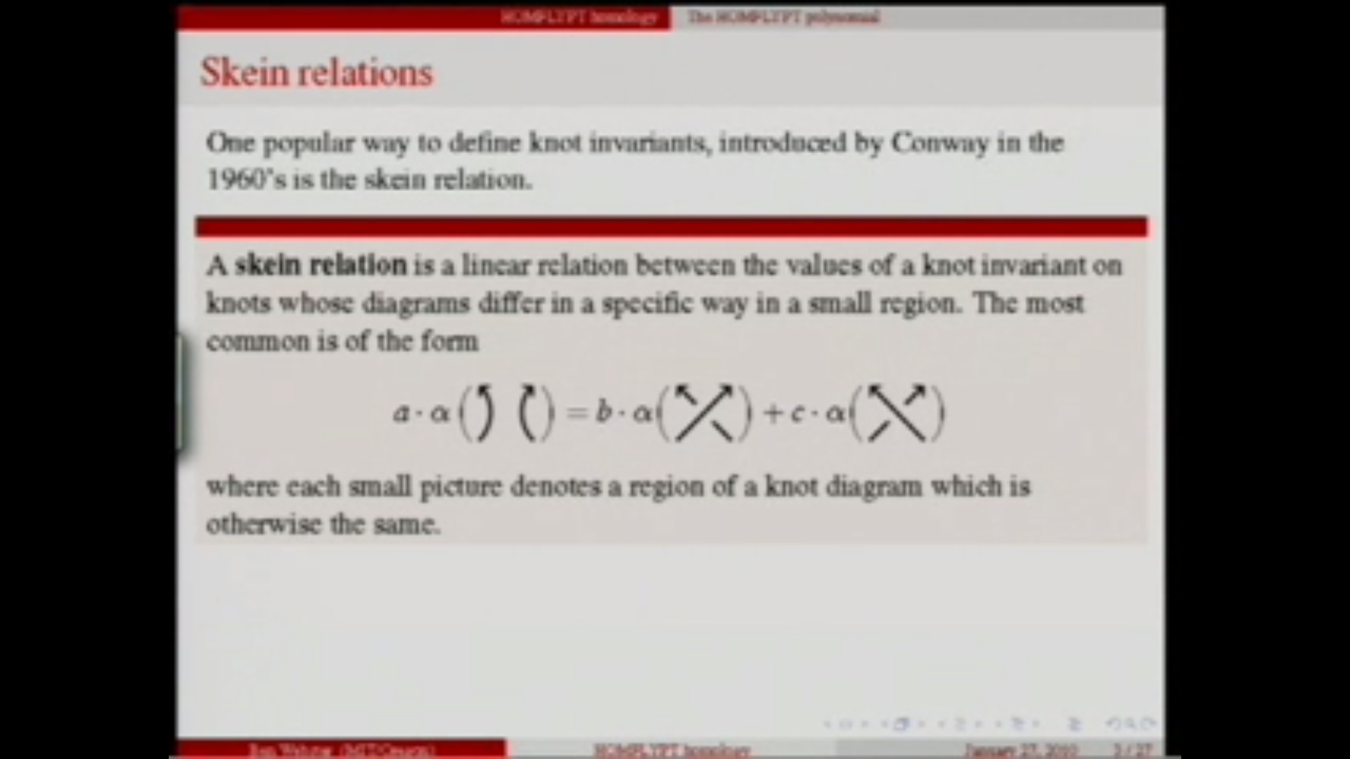 Khovanov-Rozansky Homology I Thumbnail