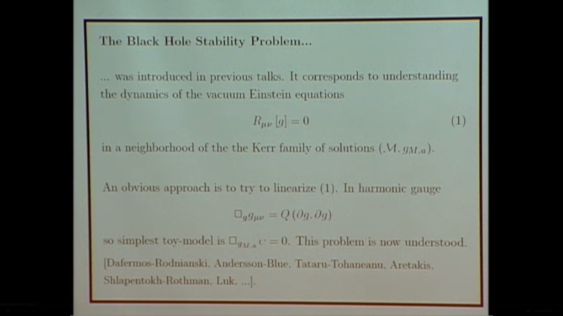 Linear Stability of the Schwarzschild Solution Thumbnail