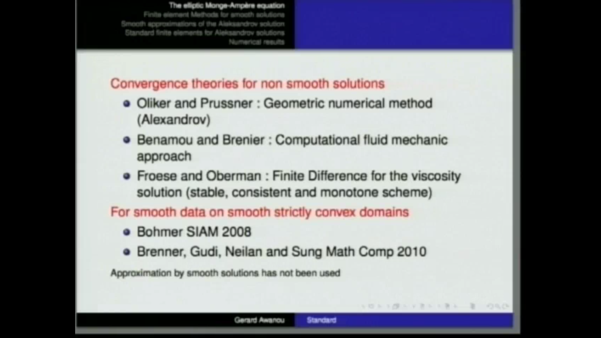 Standard Finite Elements for the Numerical Resolution of the Elliptic Monge-Ampère Equation Thumbnail