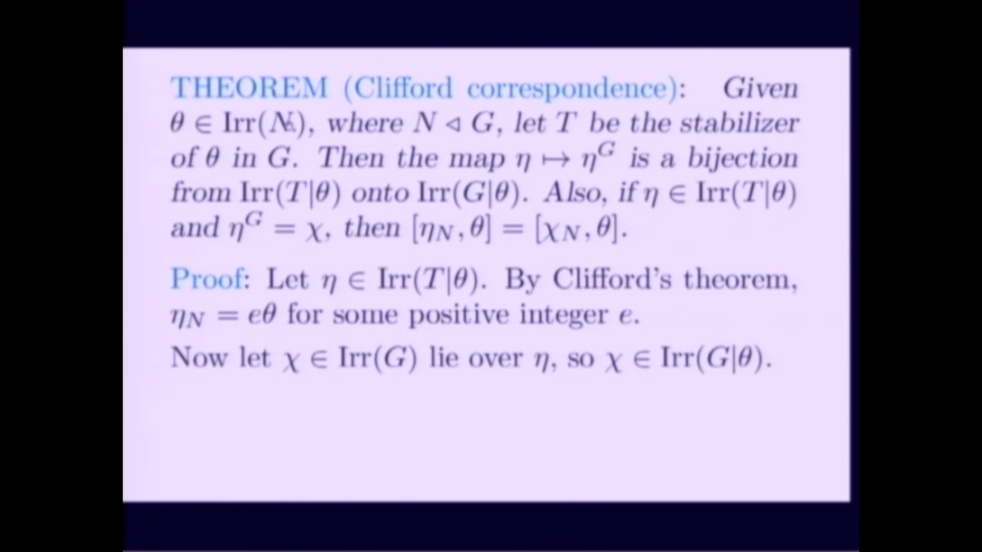 An Introduction To Character Theory And The McKay Conjecture, lecture 11 Thumbnail