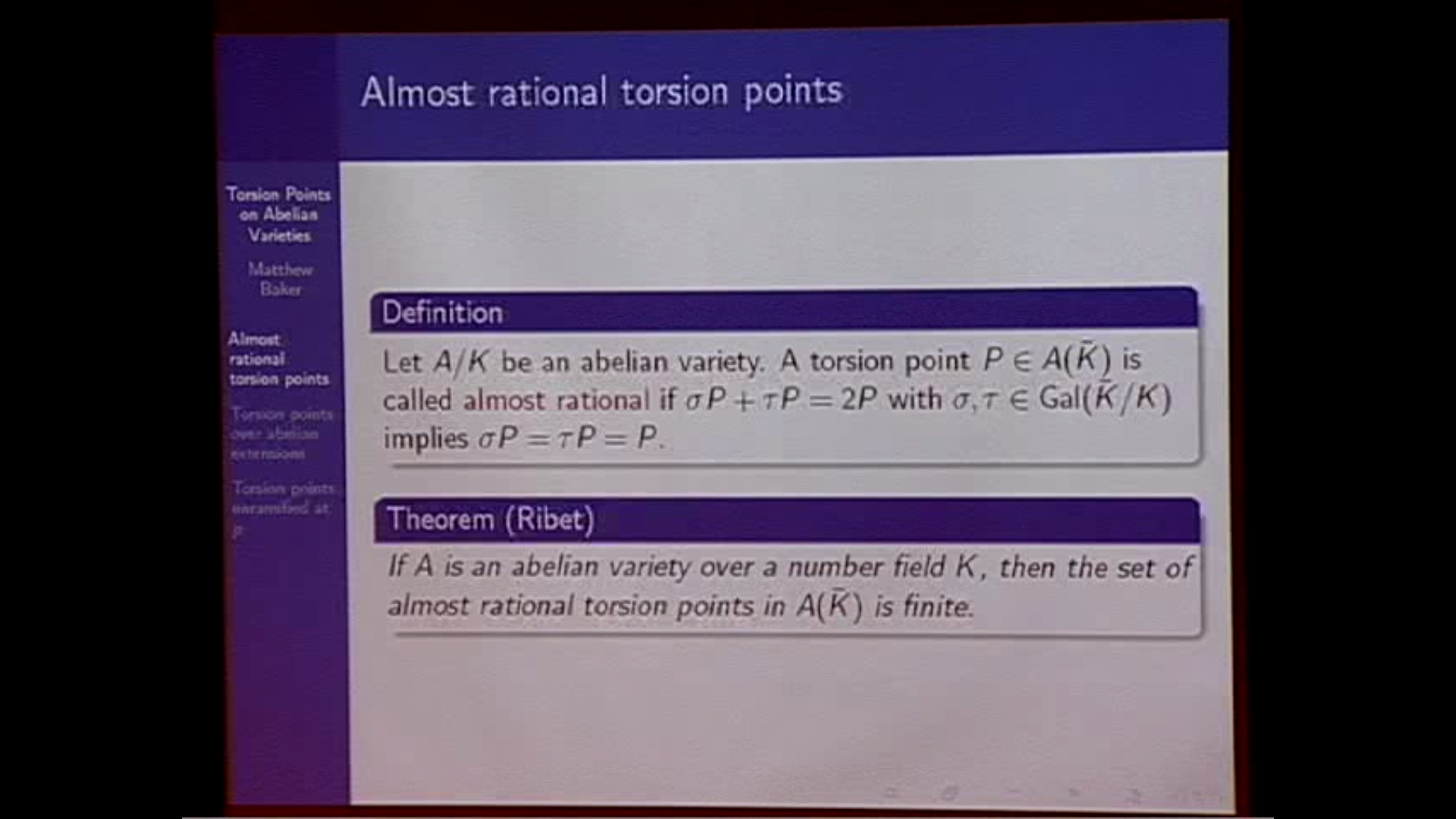 Torsion Points on Abelian Varieties Thumbnail