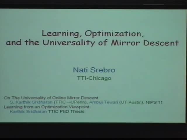 Optimization, Learning and the Universality of Mirror Descent Thumbnail