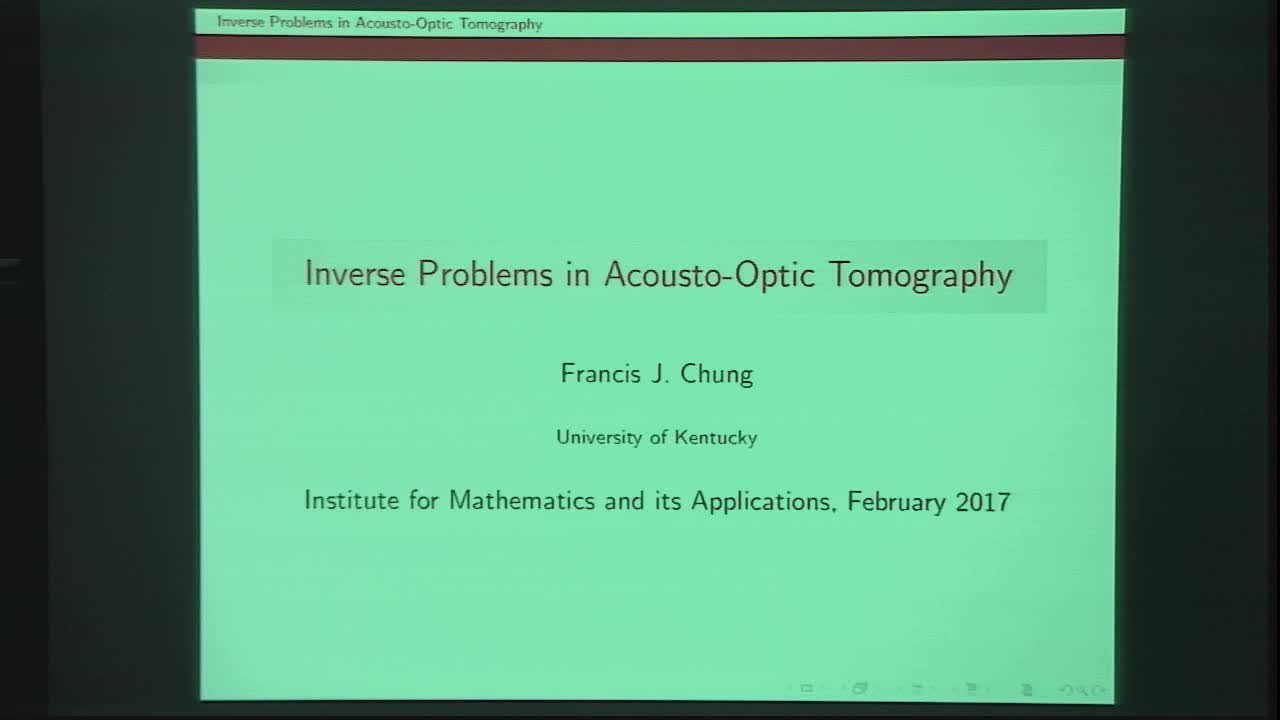 Inverse problems in Acousto-Optic Tomography Thumbnail