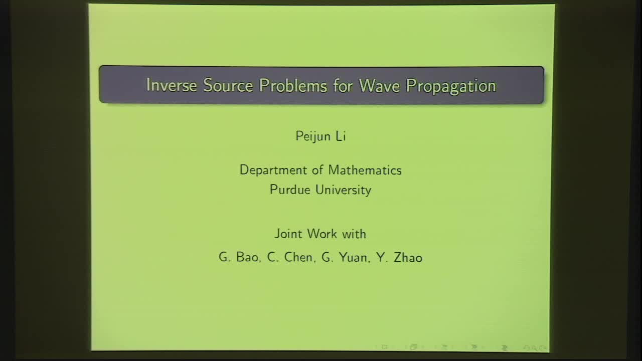 Inverse Source Problems for Wave Propagation Thumbnail