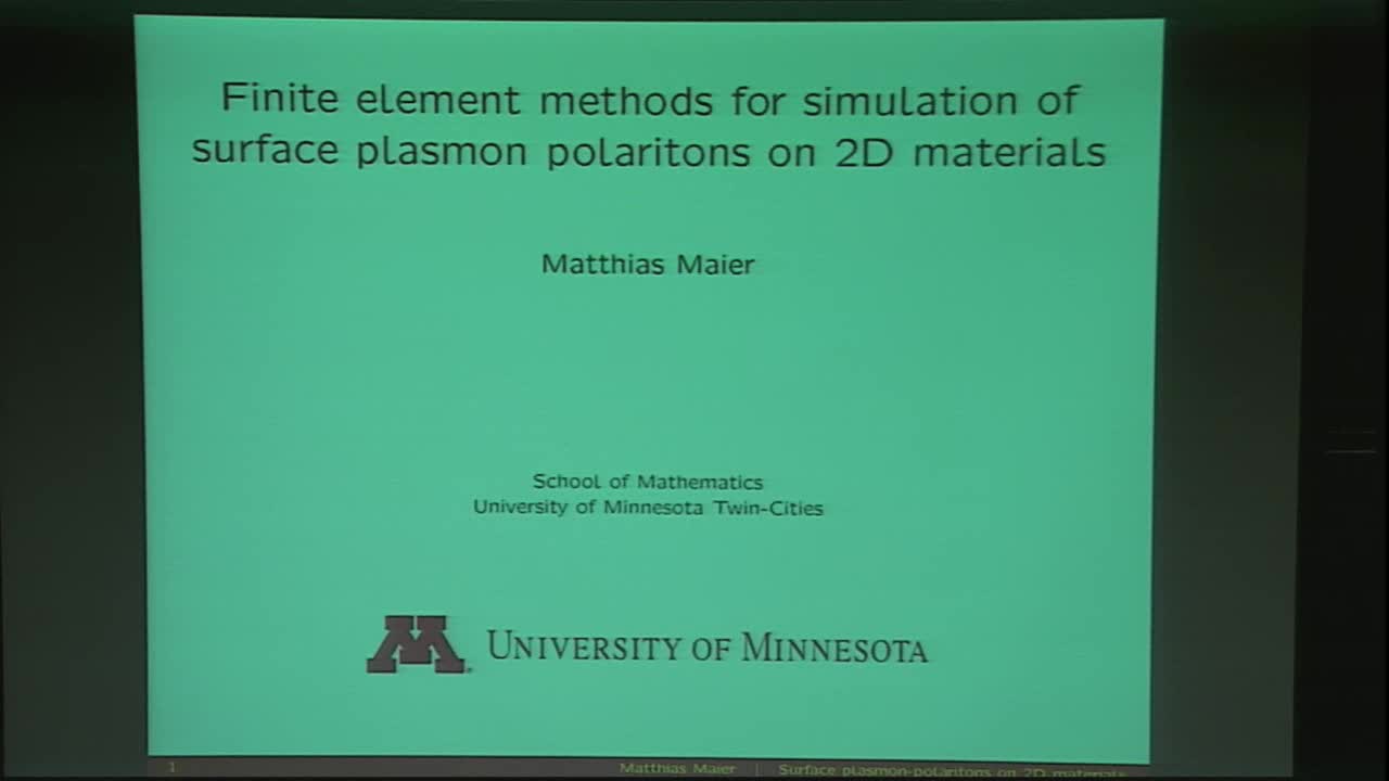 Finite Element Methods for Simulation of Surface Plasmon Polaritons on 2D Materials Thumbnail