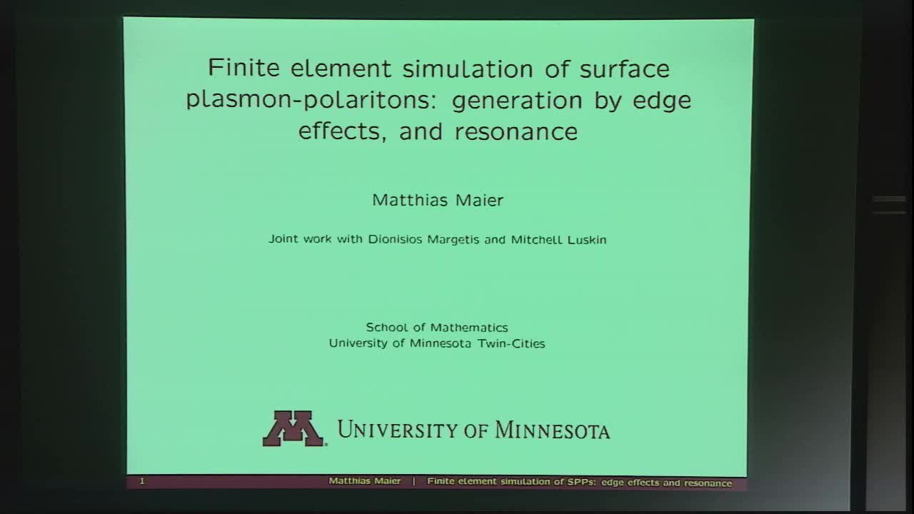 Finite element simulation of surface plasmon-polaritons: generation by edge effects, and resonance Thumbnail