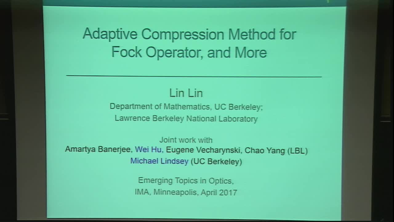 Adaptive compression method for the Fock operator, and more   Thumbnail