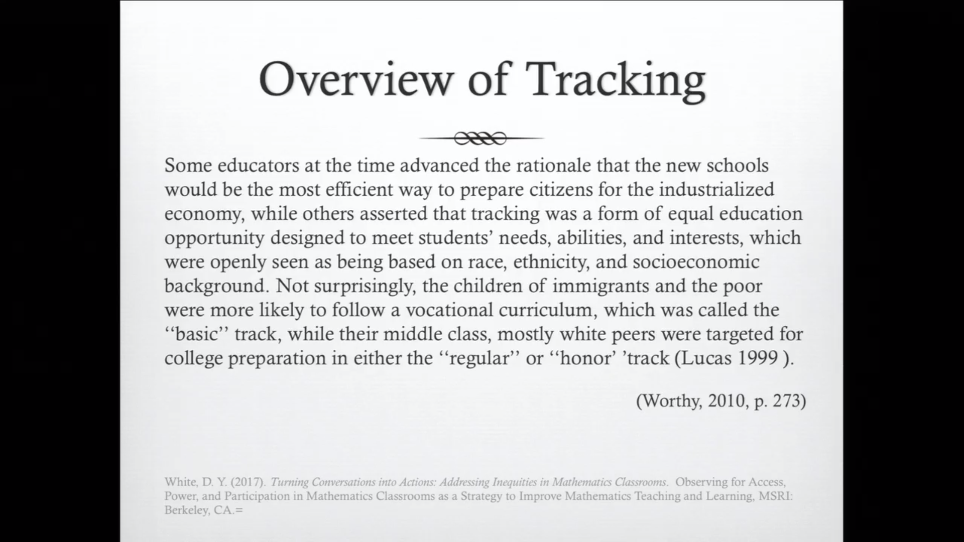 Critical Issues In Mathematics Education 2017: Plenary Presentation: Turning Conversations into Actions: Addressing Inequities in Mathematics Classrooms Thumbnail