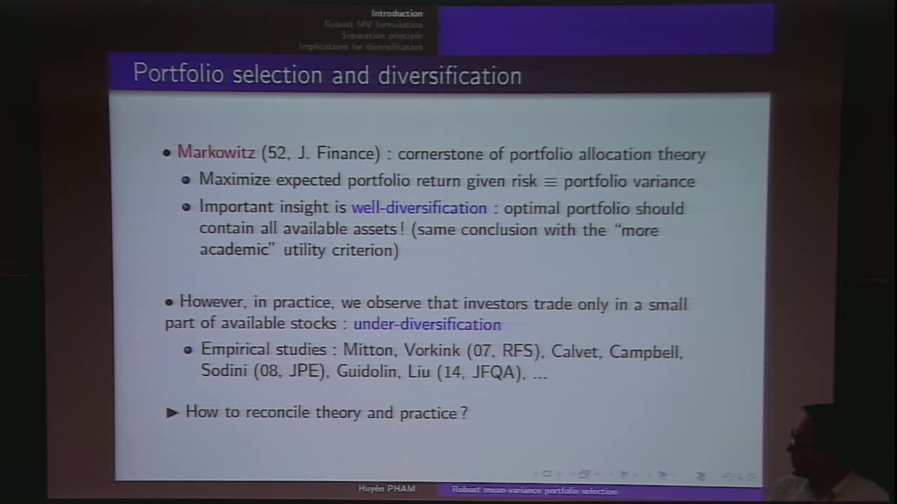 Portfolio diversification and model uncertainty: a robust dynamic mean-variance approach Thumbnail