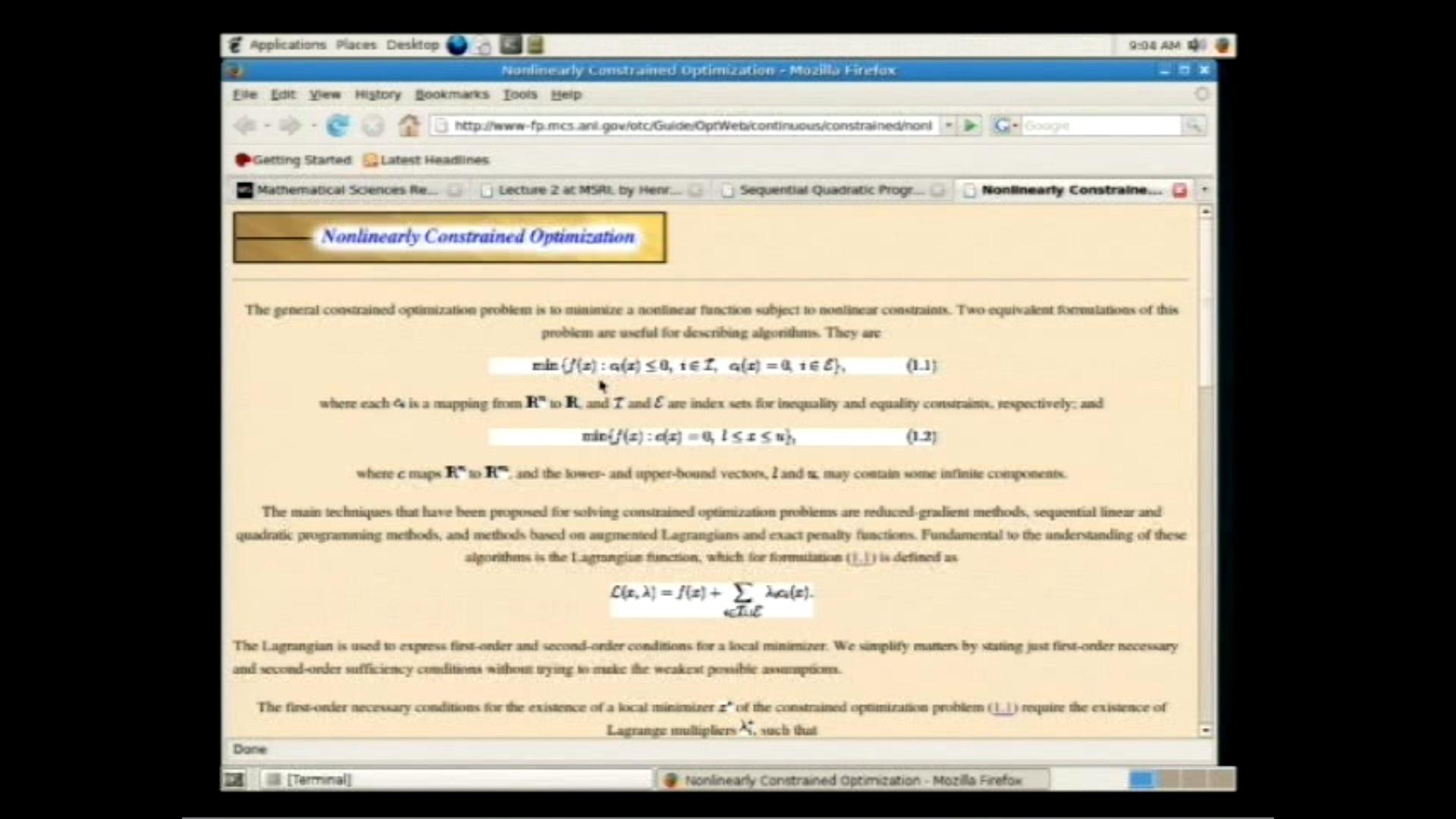 Continuous Optimization and Applications: Graduate Course - Lecture 25 Thumbnail