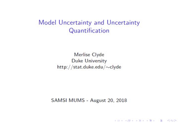 Model Uncertainty and Uncertainty Quantification Thumbnail